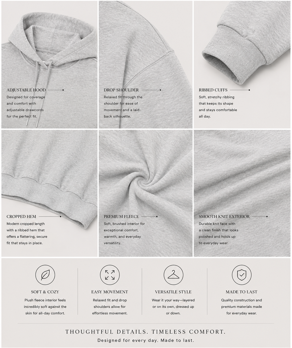Studio Cropped Hoodie- Essential Tone