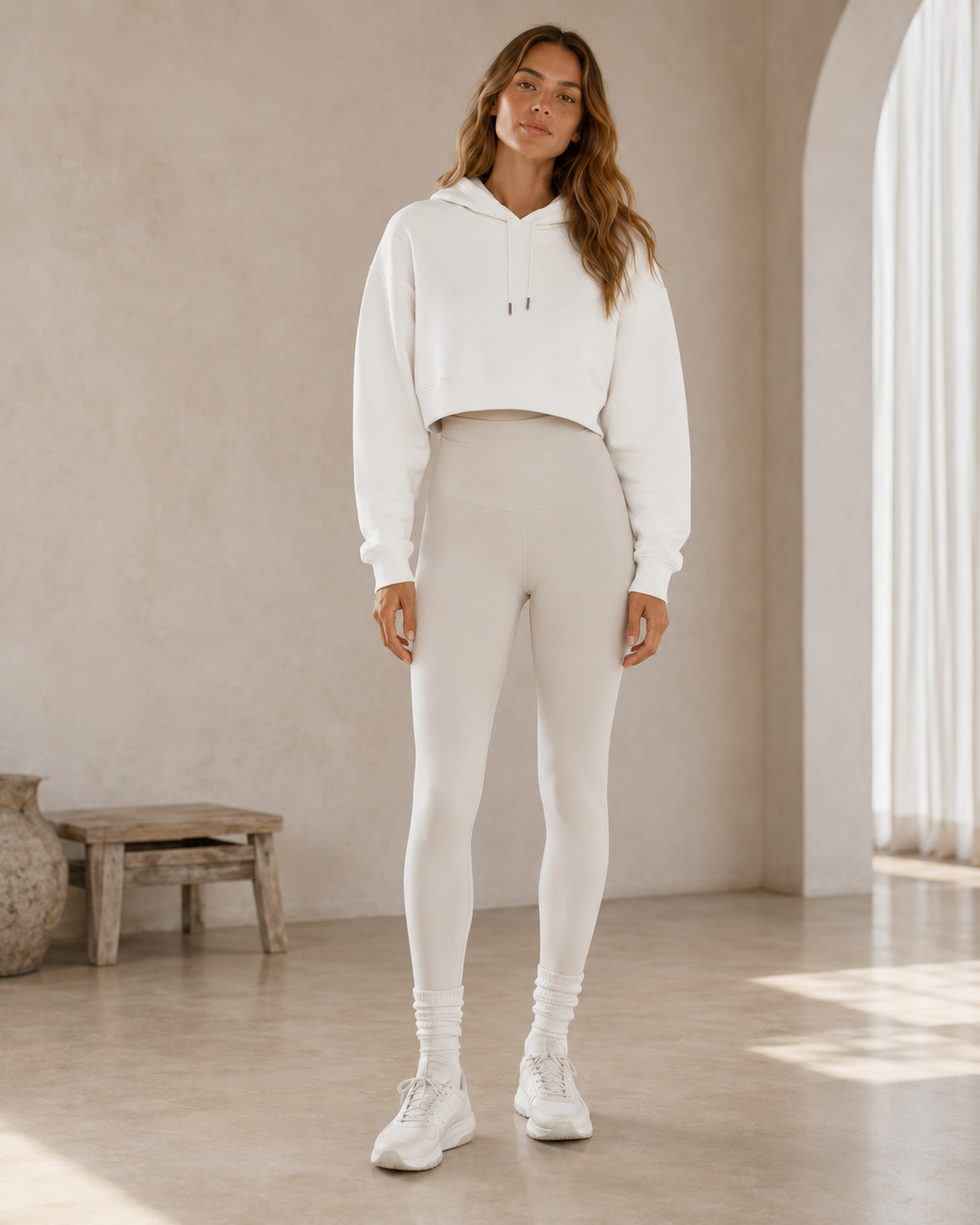 Studio Cropped Hoodie- Essential Tone