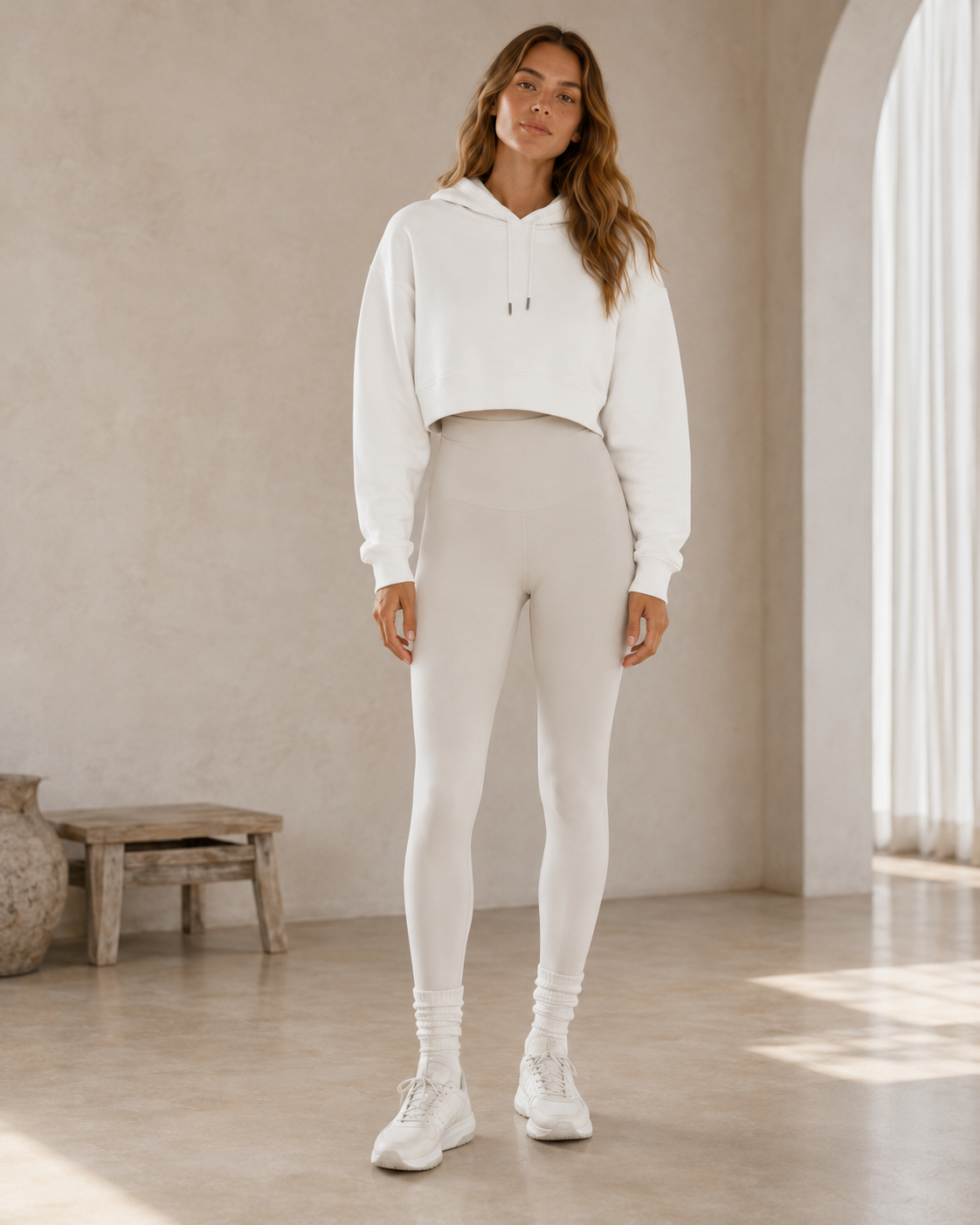 Studio Cropped Hoodie- Essential Tone