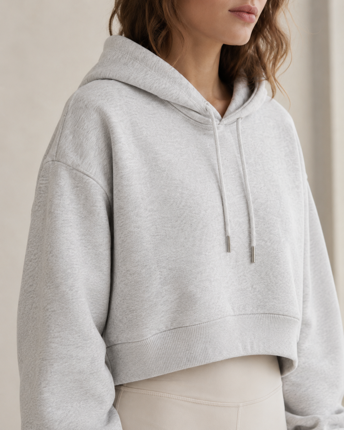 Studio Cropped Hoodie- Essential Tone