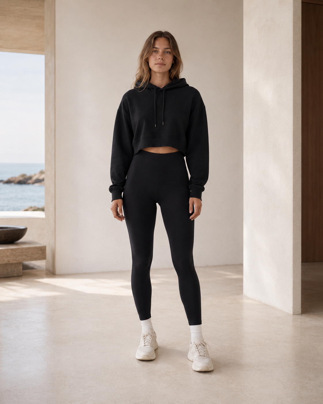Studio Cropped Hoodie- Essential Tone