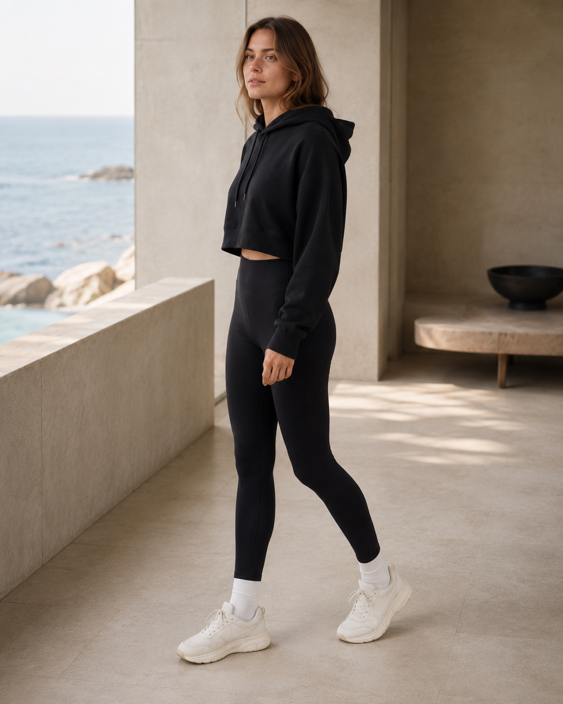 Studio Cropped Hoodie- Essential Tone