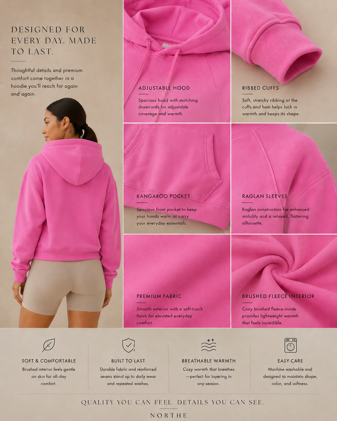 Signature Vintage Cropped Hoodie