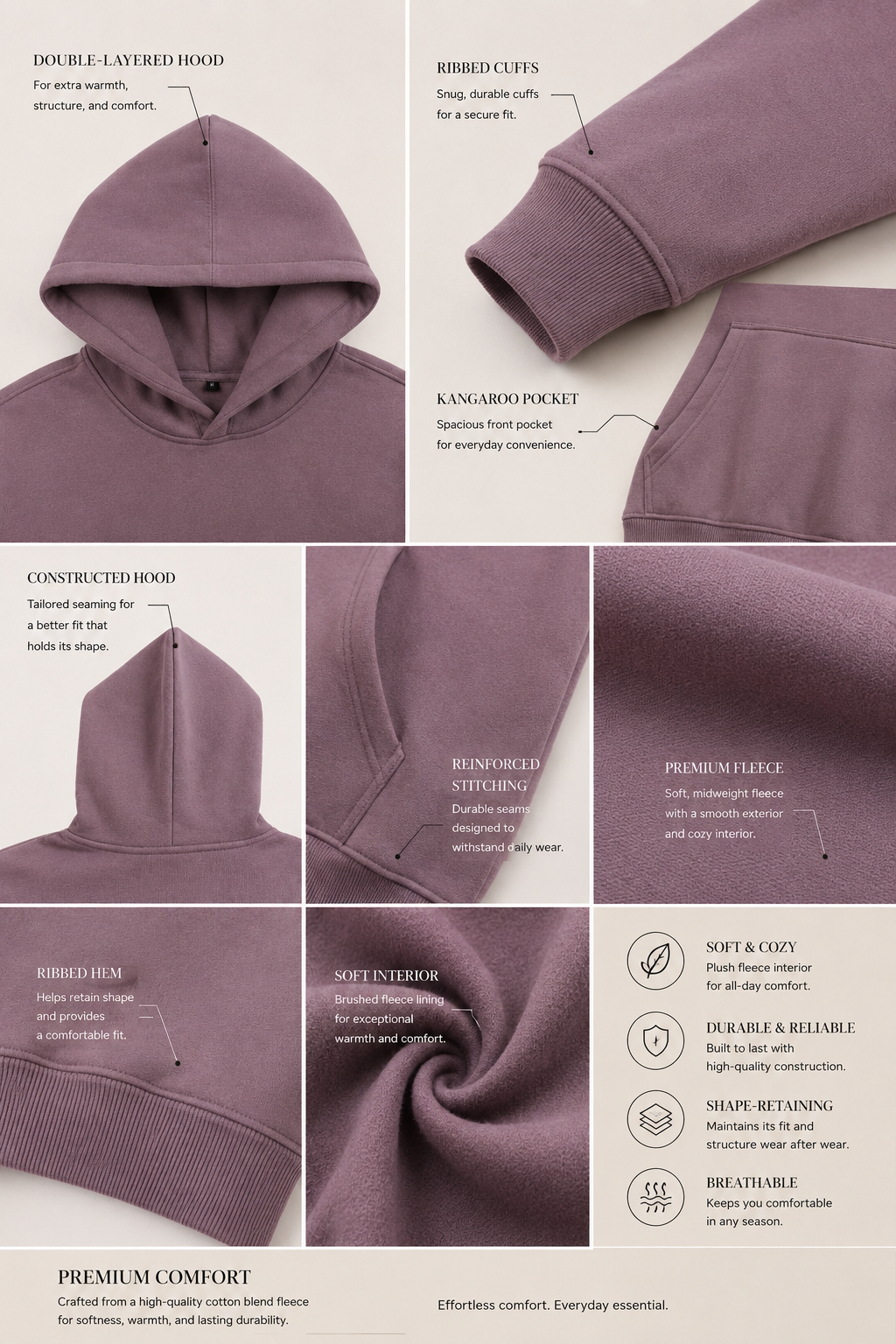 Core Oversized Hoodie - Essential Tones