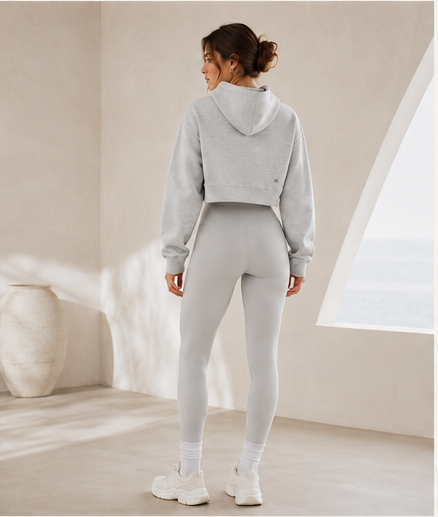 Studio Cropped Hoodie- Essential Tone
