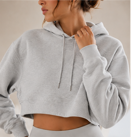 Studio Cropped Hoodie- Essential Tone