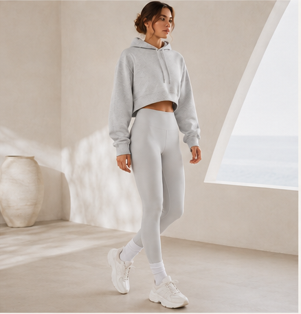 Studio Cropped Hoodie- Essential Tone